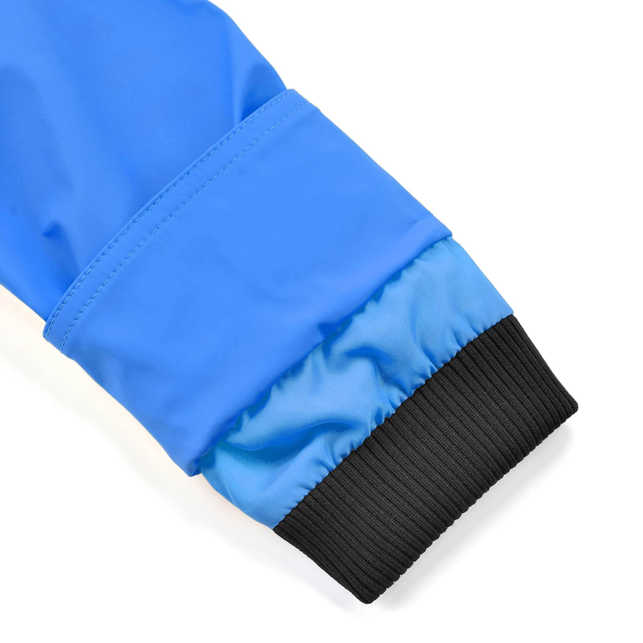 Sleeve of Blue Raincoat with cuffs