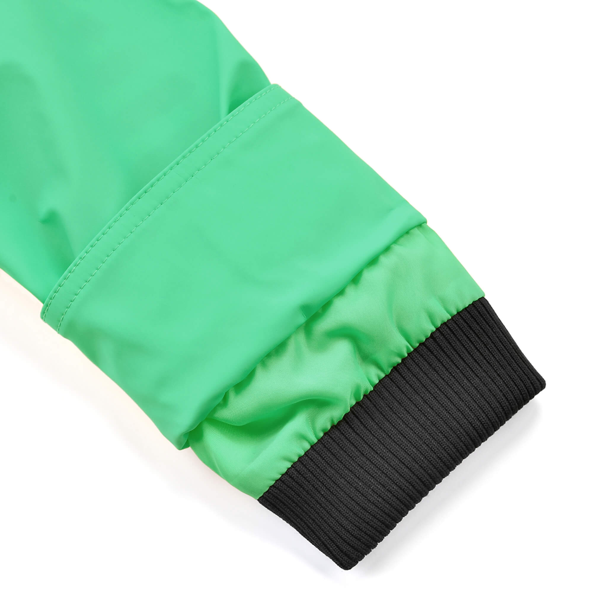 Sleeve of Green Raincoat with cuffs