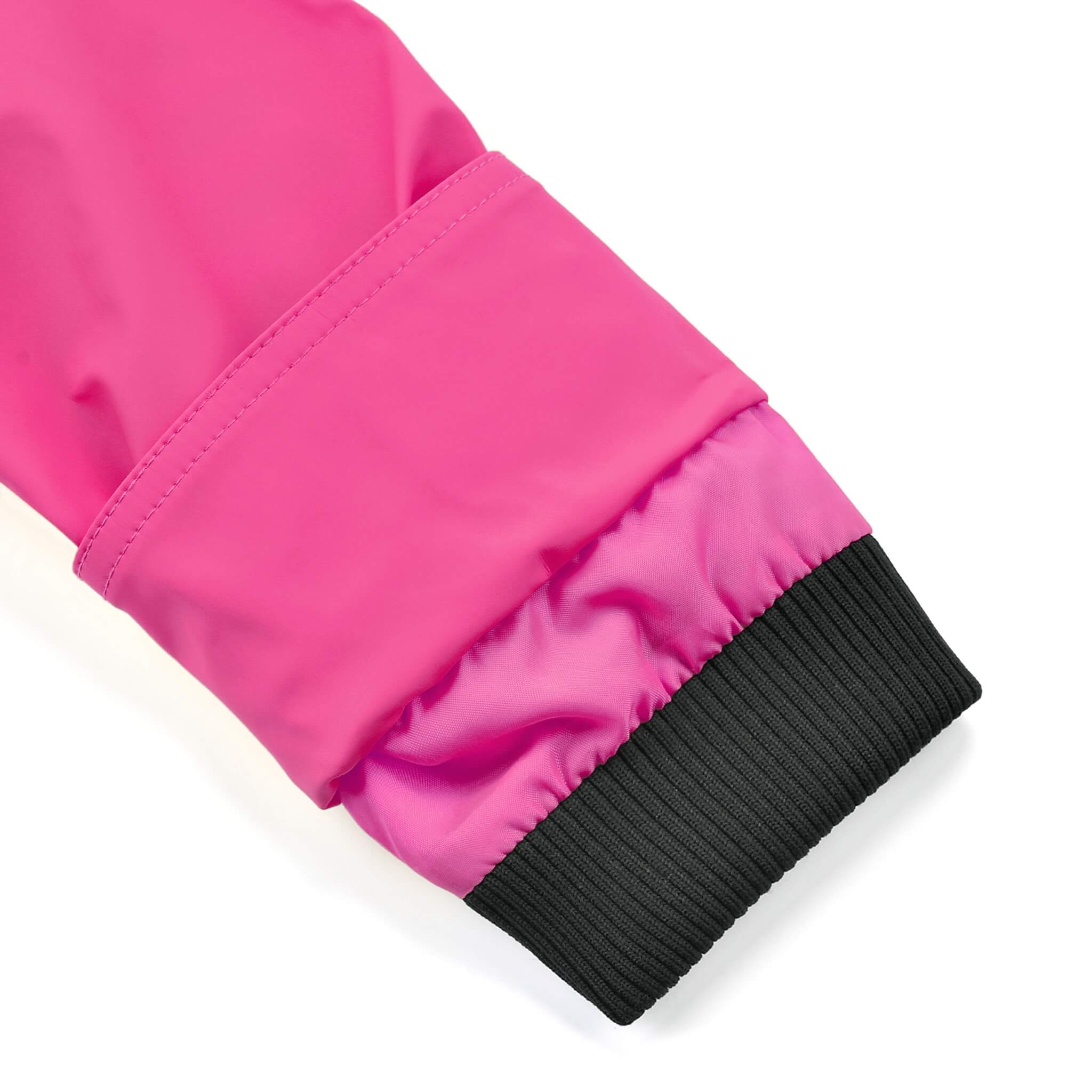 Sleeve of Pink Raincoat with cuffs