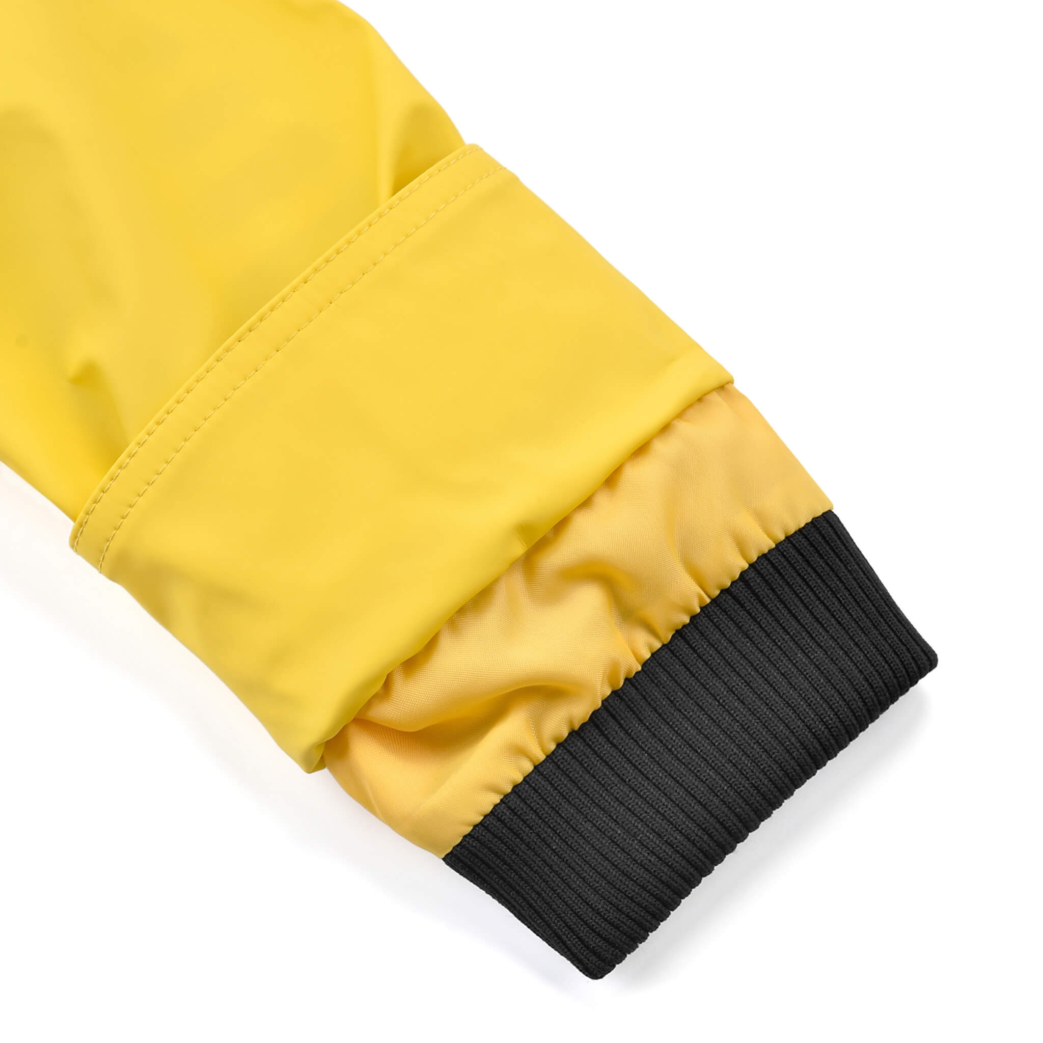 Sleeve of Yellow Raincoat with cuffs