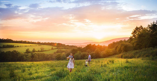 Photo: ©️ halfpoint via Canva.com Family in a field enjoying the outdoors at sunset
