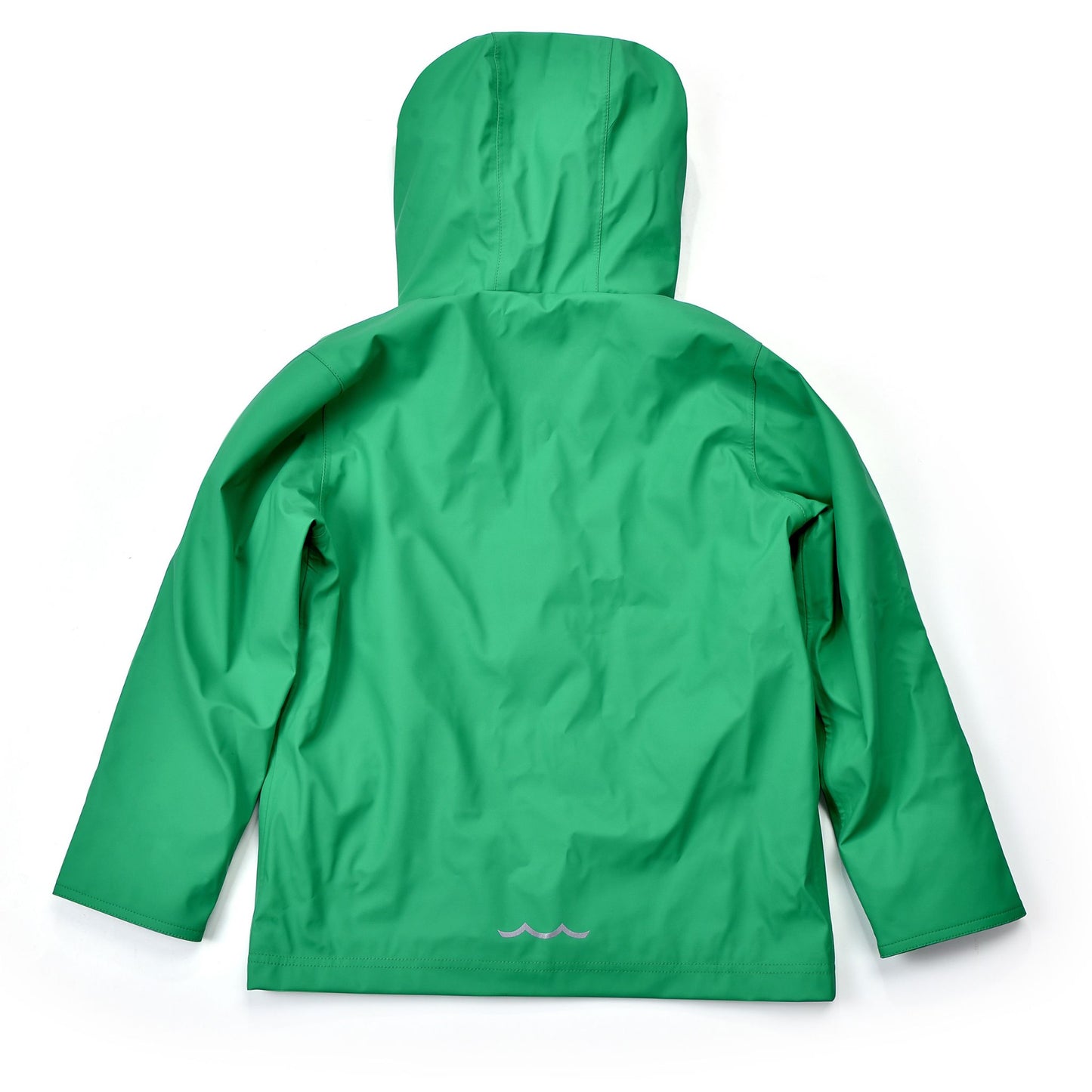 The back of a Green Raincoat 